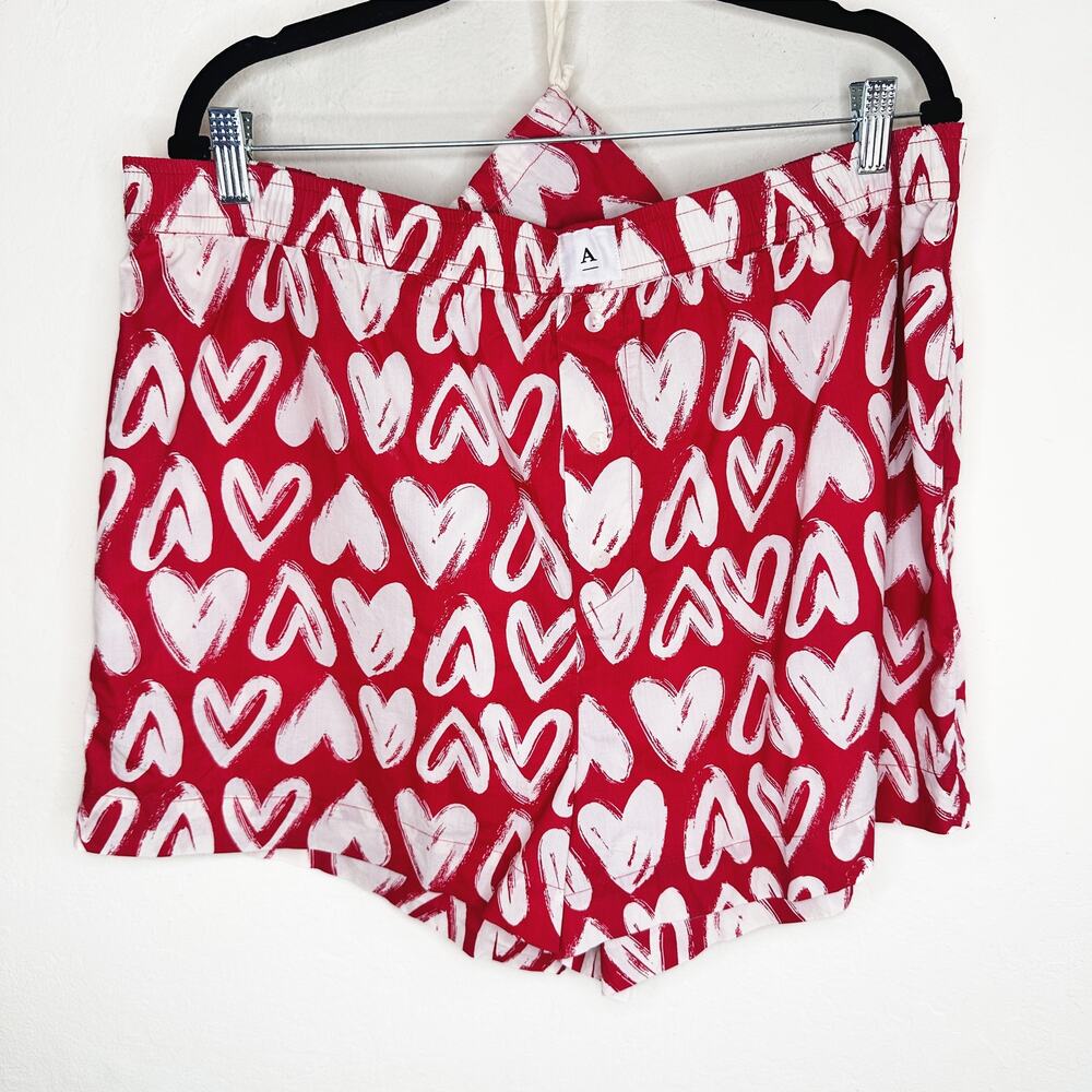 NWT by Anthropologie The Wren Two Piece Heart and Striped Print Boxer Shorts XL - Picture 9 of 16